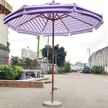 3WWWQMAA8 Purple Striped Umbrella,Large Garden Parasol/Outdoor Protective Market Table Umbrella,2.7m/9FT Patio Umbrella Canopy Easy to Close