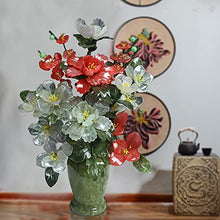 YXIANG56Q Fake Plants Artificial Bonsai Jade Vase Decoration Bonsai Faux Peony Flower Potted Plant for Living Room TV Cabinet Bonsai Desktop Display Bonsai Tree
