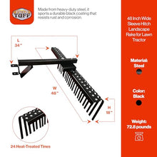 Field Tuff Heavy Duty Sleeve Hitch Landscape Rake, Black, 48 Inch Wide