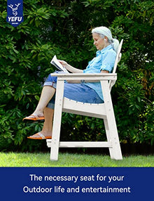 YEFU Tall Adirondack Chair Set of 4 with Connecting Tray, Weather Resistant Patio Stools White