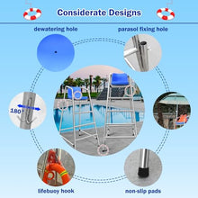 QYQCXGL Heavy-Duty Stainless Steel Lifeguard Chairs, 3.9/4.9/5.9ft Pool Deck Seating, Comfortable Outdoor Bar Stool for Adults, Durable Lifeguard Tower for Patios & Lakes (H 180cm/71inch)