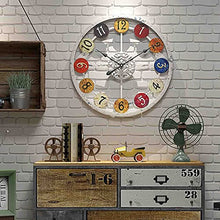 J3DFGFLR Outdoor Garden Wall Clock 23in Large Simple Garden Wall Clock Silent Wall Outdoor Clock Antique Wrought Iron Outdoor Clock Round Metal Clock for Indoor Walls Garden