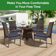 SAILARY Outdoor Wicker Patio Dining Chairs with Padded Cushions Set of 4: Porch Rattan Chairs Club Chairs with High Back and Deep Seating 350lbs, Brown