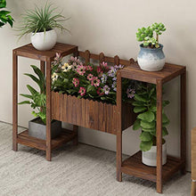 Flower Pot Holder Natural Hardwood Potted Rack Combinable Multi-Layer Plant Display Shelf Floor Stand Firmly Support Creative Decoration for Indoor Outdoor Garden