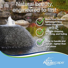 Aquascape Stacked Slate Sphere Fountain, 18 Inch Diameter 46 cm, Lightweight Fiber-Resin Composite Decorative Water Feature, Includes Tubing for Easy Setup, 78358
