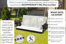 Poly Lumber Wood 4FT Porch Swing Amish Craftsmandship Made in USA HDPE with No wood fibers and 1000 lbs Limit. Stainless Steel Hardware.Signature Rollback design for Patio Outdoor Backyard Garden Park