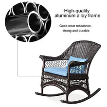 3 Pieces Outdoor Rocking Chair Bistro Set Patio Conversation Set with 2 Rocking Chairs and Glass Table All-Weather Patio Furniture Sets for Garden, Porch And Backyar Bla ( 1 Chair+1 Coffee Table)