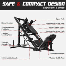 Mappding Leg Press Hack Squat Machine Black