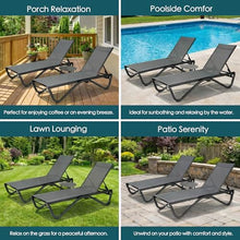 Kozyard Outdoor Chaise Lounge Chair, All Aluminum Frame and Textilene Fabric, Fully Flat Adjustable Reclining Patio Lounger for Pool Sun Shelf, Tanning Ledge, Sunbathing & Backyard (Gray, 2Chairs)
