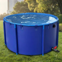 Zfmnoyev Pool Above Ground, Canvas Fish Pond, Circular Pool, Large Collapsible Outdoors Fish Pond, Easy to Install, for Outdoor Breeding, Reservoir (Color : Blue, Size : 1.2x0.8m/47x31in)