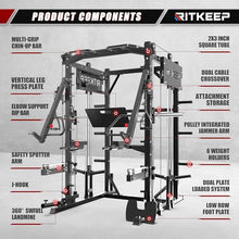 RitKeep Fitness PMAX 4750 Smith Machine Home Gym Combo Plus Black