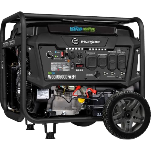 Westinghouse 12500 Peak Watt EFI Dual Fuel Home Backup Portable Generator, Remote Electric Start, Transfer Switch Ready, Gas and Propane Powered, CO Sensor, CARB Compliant