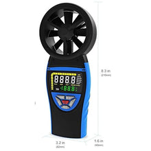 Handheld Anemometer,Airflow Gauge Measures Wind Velocity Temperature (℃/℉) for HVAC CFM,Weather Tester with Wind Chill Backlight Ideal for Windsurfing, Sailing, Fishing, Outdoor Sports