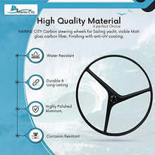 MARINE CITY Wavy-Style 3-Spoke Carbon Steering Wheel 925mm Black