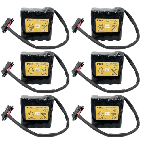 WSXUHYUY Pack of 6 8HR-4/3FAUPC Battery for FDK 8HR-4/3FAUPC Rechargeable Battery Okuma Machine Tool E5503-07E-001(9.6V 4500mAh)