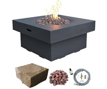 AMS Fireplace | Modeno | Branford | Firepit Table | Cover and Lava Rocks Included | (Fuel: Natural Gas - Black)
