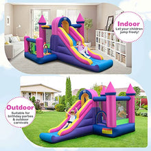 BOUNTECH Inflatable Bounce House with Slide & Ball Pit Pink/Blue/Yellow/Purple