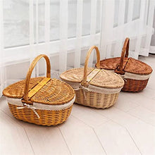 Storage Basket,Small Picnic Hand Woven English Sundries Portable Handle Camping Baking Shopping Organizer