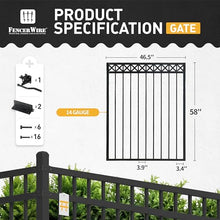 Fencer Wire Heavy Duty Flat Top X-Pattern Decorative Fence Gate Black, 5FT x 4FT, Pack of 10