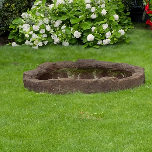 Gardenised Faux Rock Fiberglass Decorative Garden Pond Beige 27 Gallon
