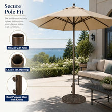 Treasure Garden 50 lb Art Deco Market Umbrella Base – Bronze Auminum Shell with Cast Iron Core – Fits 1.5 Inch Poles