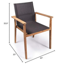 POVL Outdoor Menlo Teak Stacking Dining Chair Set of 6 Graphite