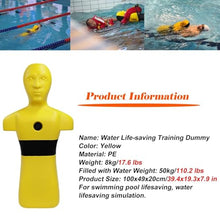 AEDNX Pool/Beach & River Simulation Rescue Dummy, Water Rescue Training Dummy, Fire Training Drill Model with 3 Water Injection Holes Rapid Drainage(Yellow)