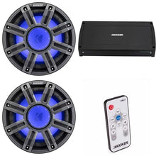 KICKER 10-Inch Marine Subwoofer & 48KXMA8008 Amp Bundle with LED Remote