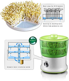 KFJZGZZ 2PCS Germination Tank, Automatic Bean Sprout Machine Household Double-Layer Large-Capacity Bean Sprout Machine Simulation Greenhouse Seed Germination Kit