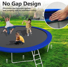 Lyromix 14FT Outdoor Trampoline with Basketball Hoop & Net Navy Blue
