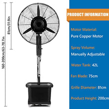 JDXQBLD Outdoor Industrial Fan Misters for Cooling, Misting Fans for Outside, 11 Gallon Tank, 90° Oscillating, 3 Cooling Speeds, Height Adjustable, Garden，81cm/31.9in