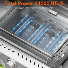 Heavy-Duty 3-Burner Propane Gas Griddle, Portable Griddle with Collapsible Stand, Full Stainless Steel Construction, 24,000 BTU Flat Top Gas Grill Griddle for Camping, Tailgating, Backyard & Patio