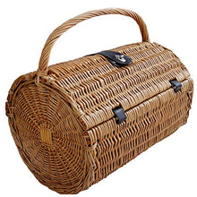 Wicker Picnic Basket Set for 2 Persons, Classical Handmade Willow Picnic Basket with Cutlery Kit, Large Willow Gift Hamper for Valentine Day, Birthday, Wedding, Outdoor Party
