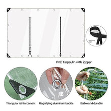 QWEASDF PVC Clear Waterproof Tarpaulin Side Panels with Zipper,Outdoor Vinyl Curtain Transparent Waterproof Tarpaulin Panel for Patio, Porch, Gazebos Partition Curtain,0.5mm(H1.8xW5m/H5.9xW16.4ft)