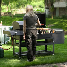 Dual Fuel (Charcoal & Gas) Large BBQ Grill, Stainless Steel Outdoor Backyard Grille for Home