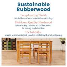 ECR4Kids Rectangular Hardwood Table Set with Chairs Honey