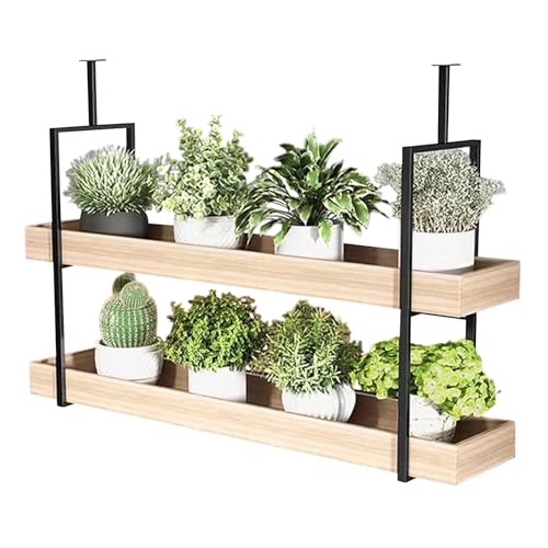 MARIYCH Modern Floating Display Plant Shelf, Ceiling Mounted Flower Pot Display Holder, Multi-Purpose Hanging Flower Rack for Living Room, Bedroom, Kitchen Shelf
