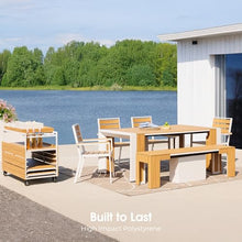 Transformer Table Extendable Outdoor Dining Set, Light Oak, Natural