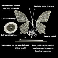 XOOFMASS LED Butterfly Set of 2, Glowing Butterfly Wedding Decoration, Butterfly Floor Lamp, Wedding Dance Floor Props, Decoration LED Lamp for Wedding Birthdays Party Receptions,Silver,140cm/55.1in