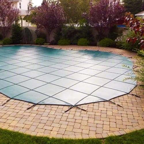 Round Pool Cover Solid Mesh Net, Green Inground Cover with Brass Hardware, 1pcs(Dia 23.5foot/7.2meters)