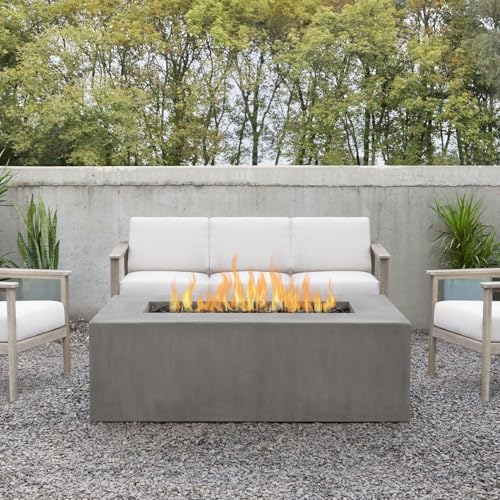 BBQGuys Signature Estes 60-Inch Rectangle Propane Fire Table - Flint - 142LP-FLNT