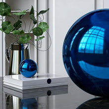 YDJIANCAI 1 Pcs Garden Sphere Mirror Gazing Ball, Stainless Steel Polished Reflective Smooth Hollow Globe Ball, Shiny Decorations Addition to Garden Patio Yard Home, Blue(Size:18.89 in/48 cm)