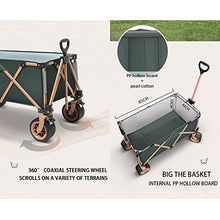 Outdoor Garden Cart Foldable Wagon, Portable 150L Large Capacity Beach Wagon with 20cm Widened Detachable Off-Road Wheels, 150KG Heavy Duty Utility Collapsible Wagon,A