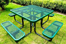 LifeYard Heavy Duty 46" Steel Square Picnic Table,Expanded, Metal Outdoor Table (Green)