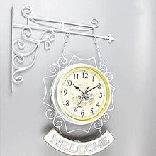 ZYBB Outdoor Clock Garden Clocks, Double Sided Outdoor Wall Clock Retro Outdoor Clocks Battery Operated Silent （10 Inch）(Color:B)