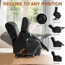 KTYUERGHK Breathable Leather Power Lift Recliner with Massage, Heat