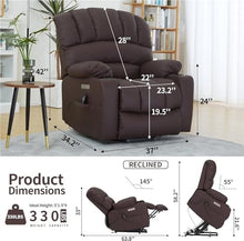 HTERWQEA Large Faux Leather Power Lift Recliner with Massage Heat