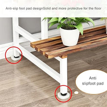 ARTUNV 4 Tier Wooden Plant Stand Rack, Heavy Duty Metal Frame Corner Flower(Size:80cm/31in,Color:White)