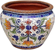 FAFACAI Creative Characteristic Mexico Color Ceramics Large Flower Pot Outdoor Plant Pot Villa Patio Process Container Outdoor Garden for Villa Corridor Aisle Colorful Planter Garden (35 * 32cm)