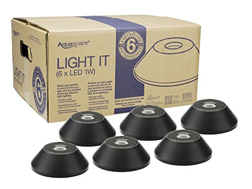 Aquascape LED Accent Up Light Six (6) Pack for Pond Waterfall Landscape Garden 1 Watt | Submersible | 12 Volt